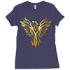 Phoenix Tribal Bird Ladies Fitted T-Shirt