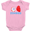 i heart zombies scary eye bloody heart halloween Baby Bodysuit
