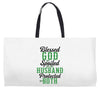 blessed god by spoiled by my husband protected by both Weekender Totes
