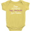 Dear Parents Tag You're It Love Teachers Women's Baby Bodysuit