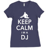 keep calm i'm a dj   mens funny Ladies Fitted T-Shirt