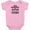 never underestimate an old man who was born in september Baby Onesie