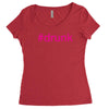 #drunk hashtag neon pink Women's Triblend Scoop T-shirt