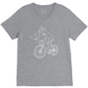 shark riding bicycle bike funny V-Neck Tee
