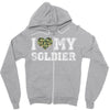 i love my soldier regular camouflage Zipper Hoodie