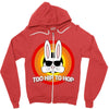 too hip to hop   bunny easter Zipper Hoodie