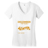 I'm a december woman I was born with my heart Women's V-Neck T-Shirt