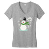 windy snowman Women's V-Neck T-Shirt