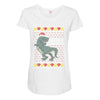 ugly dinosaur merry christmas Maternity Scoop Neck T-shirt