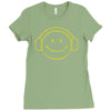smiley dj techno,club,dance,music,rave retro Ladies Fitted T-Shirt