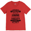 Super Cool Grandad Of A Freaking Awesome Granddaughter V-Neck Tee