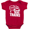 i like trains Baby Bodysuit
