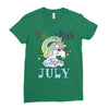 unicorns are born in july cute unicorn Ladies Fitted T-Shirt