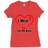 niece i wear a red heart ribbon Ladies Fitted T-Shirt