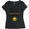 show your real face, halloween is coming Women's Triblend Scoop T-shirt