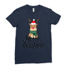 merry cristmas reindeer Ladies Fitted T-Shirt