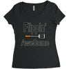 flippin awesome cooking greeting Women's Triblend Scoop T-shirt