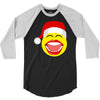 santa laughing smiley 3/4 Sleeve Shirt