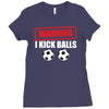 warning i kick balls Ladies Fitted T-Shirt