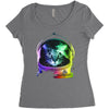astronaut space cat Women's Triblend Scoop T-shirt