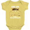 june  girl is a perfect combination of princess and warrior Baby Bodysuit
