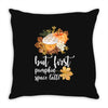but first pumpkin space latte Throw Pillow