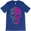 two coloured patterned skull   mens funny T-Shirt
