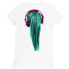 headphones girl Ladies Fitted T-Shirt