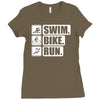 v6 swim bike run Ladies Fitted T-Shirt
