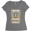 Never Underestimate the Strength of a Childhood Cancer Warrior Women's Triblend Scoop T-shirt