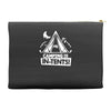 white ink camping is in tents funny Accessory Pouches