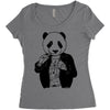 gangster panda Women's Triblend Scoop T-shirt