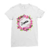 Floral Baby Name Ladies Fitted T-Shirt
