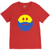 bearded smiley face V-Neck Tee