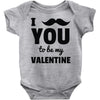 i moustache you to be my valentine Baby Onesie