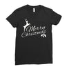 merry christmas flower Ladies Fitted T-Shirt