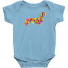 dachshund flower 2 Baby Bodysuit