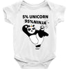 5 Percent Unicorn 95 Percent Ninja Baby Bodysuit