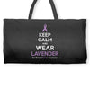 Keep Calm And Wear Lavender (For General Cancer Awareness) Weekender Totes