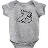 mickey pistol hands gun hip hop mens r&amp;b gangsta banksy grey t shirt s Baby Onesie