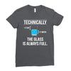 technically, the glass is always full Ladies Fitted T-Shirt