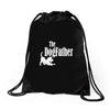 the dogfather Drawstring Bags