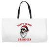 dirty santa champion Weekender Totes
