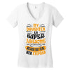 My Daughter Is Super Awesome Her Stepdad Women's V-Neck T-Shirt