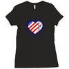 heart us flag 4th july fredom america usa Ladies Fitted T-Shirt