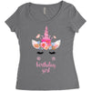 birthday unicorn family series birthday girl Women's Triblend Scoop T-shirt