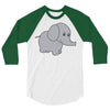 elephant cute 3/4 Sleeve Shirt
