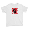 geek girl 3 4 sleeve baseball Youth Tee