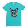 blue and tan frenchie Ladies Fitted T-Shirt