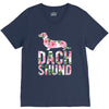 dachshund floral V-Neck Tee